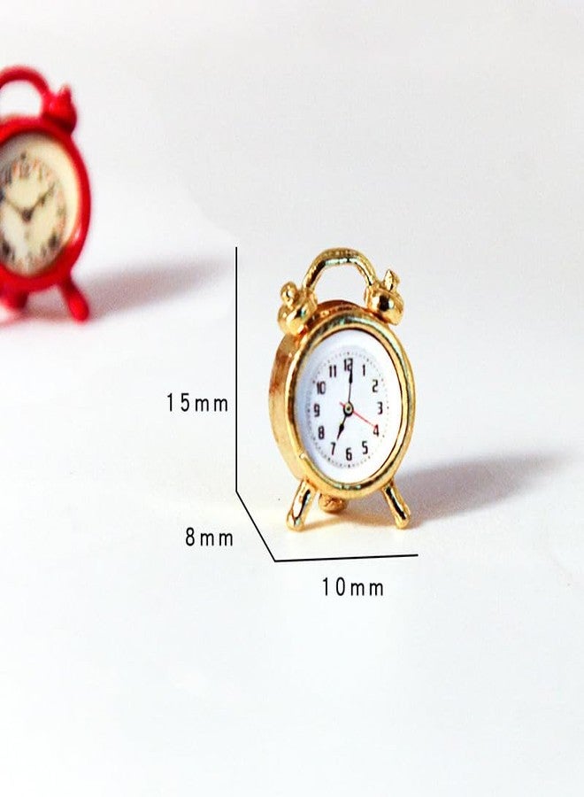 Kryoflare Miniature Alarms Dollhouse Decoration Accessories, 1/12 Scale, 1:12 Scale Miniature Scene Dollhouse Ornaments Decorative Accessory,Clock for DIY Craft Silver - Image 4